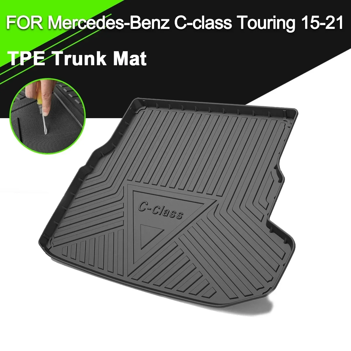 

Car Rear Trunk Cover Mat Rubber TPE Non-Slip Waterproof Cargo Liner Accessories For Mercedes-Benz C Class Touring 2015-2021