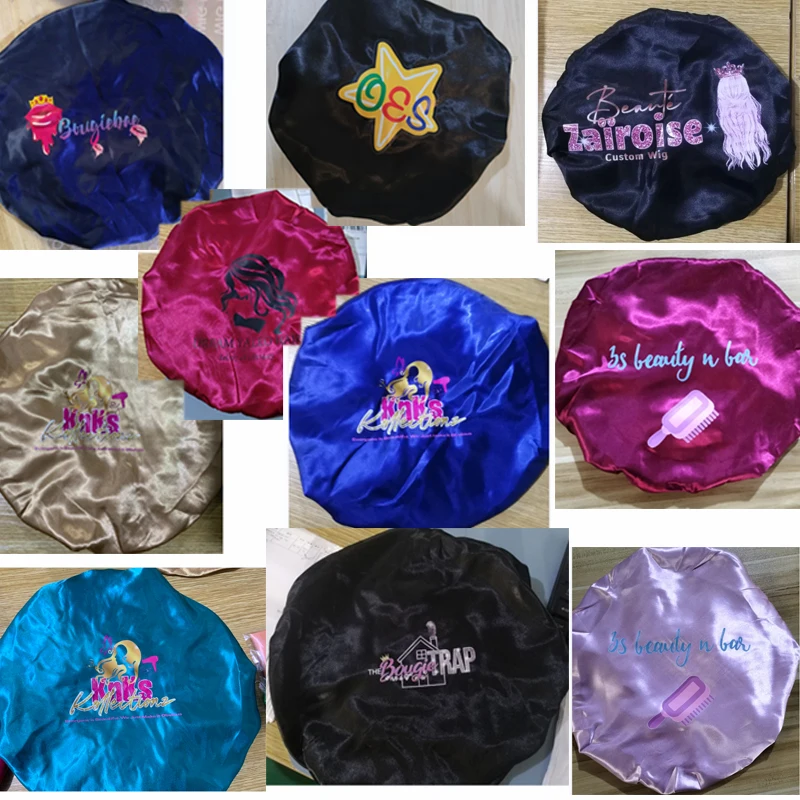 Große Satin Bonnet Seide Motorhaube Haar Bonnet Cap Für Schlaf Bonnets Für Frauen Einstellbar Satin Bonnet Cap Stretchy Krawatte band