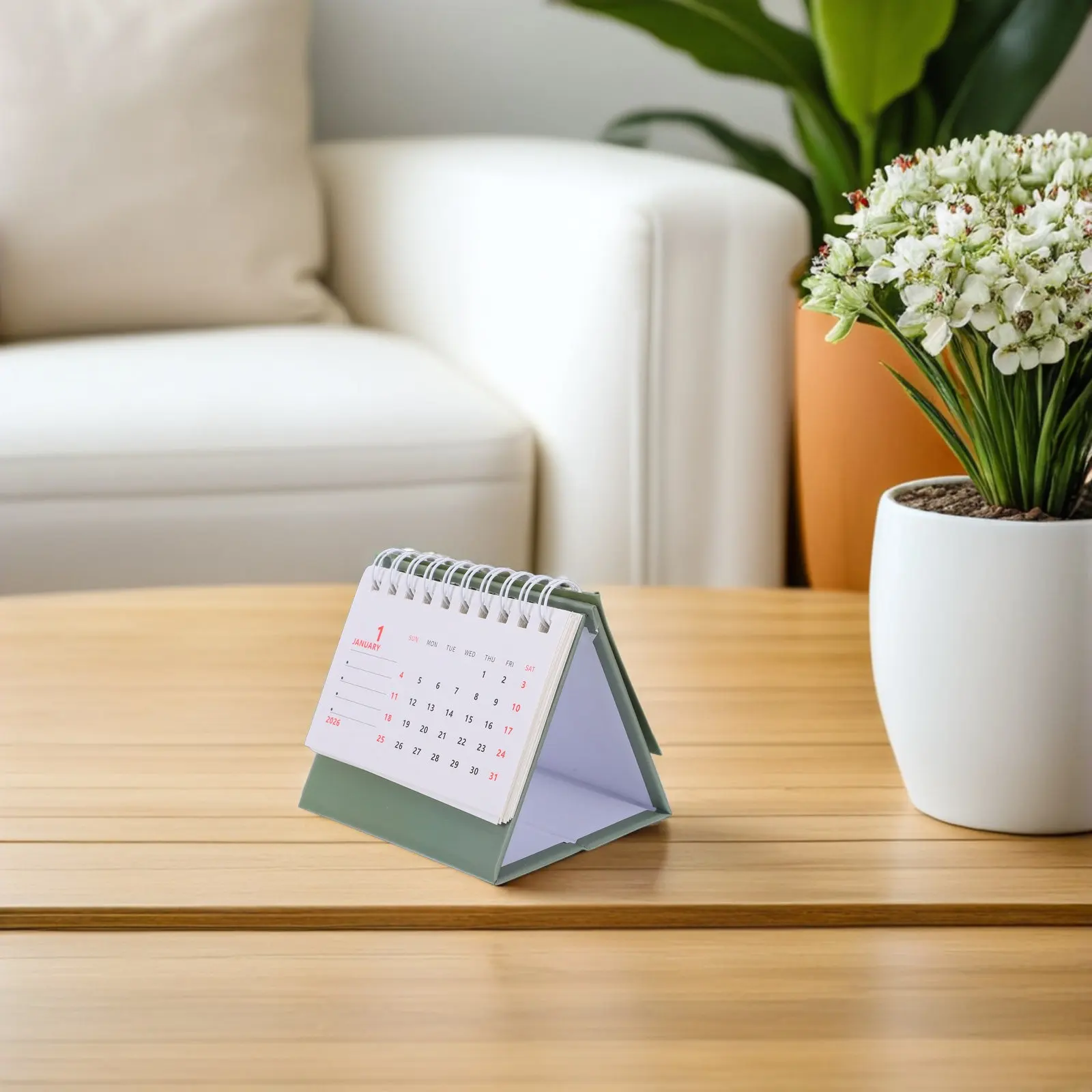 

2026 Mini Desk Calendar Simple Elegant Design Portable Desktop Organizer Thick Paper Prevents Bleed Through Ideal for Scheduling