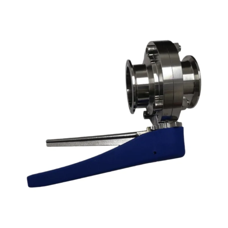 صمام فراشة يدوي سريع التحميل من الفولاذ المقاوم للصدأ درجة صحية 304 مقبض قضيب ربط ناعم #4