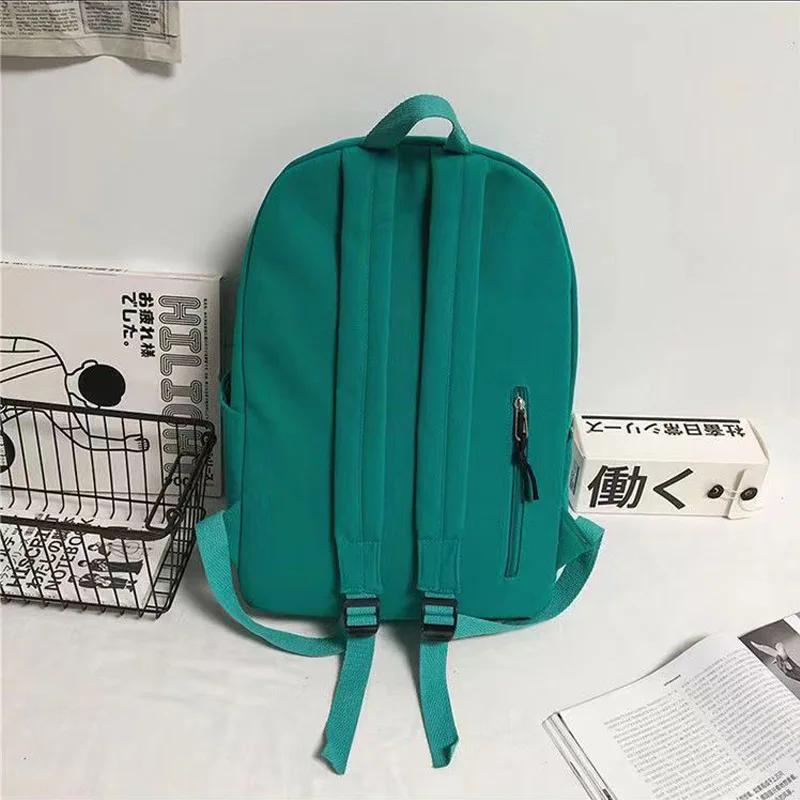 Ragazza tinta unita moda borsa da scuola studente universitario donna zaino Trendy Travel Lady Laptop zaino carino verde nuova borsa femminile