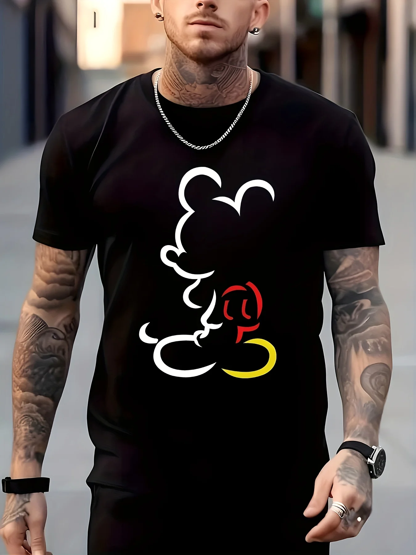 Koszulka letnia z krótkim rękawem dla chłopców i dziewcząt, z motywem Myszki Miki Disneya, kreskówka animowana, codzienna, sportowa, wygodna, rodzinna, dla rodziców i dzieci.