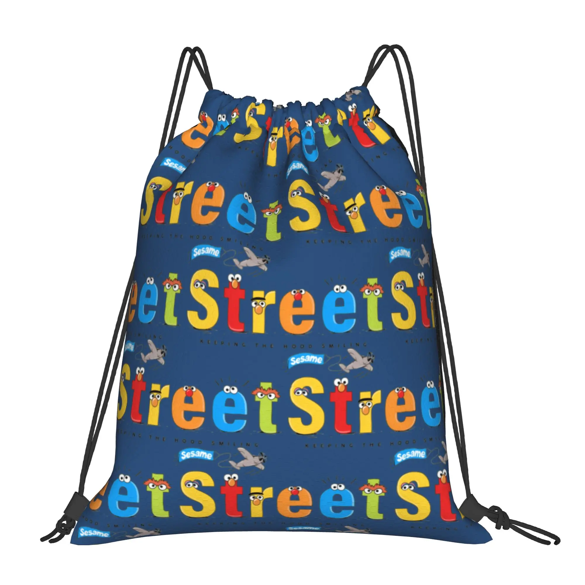 Custom Cookie Monster Drawstring Bag Women Men Lightweight Cartoon Sports Gym Storage Backpack