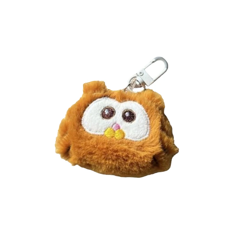 Cartoon Plush Orange Cat Doll Keychain Soft Stuffed Fluffy Bag Pendant Keyring Women Girls Birthday Gifts