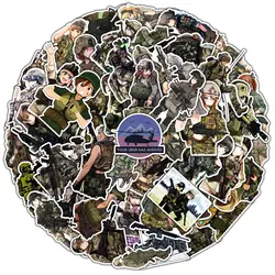 10/50pcs Anime Camouflage Female Soldier Girl Stickers Cool Camo Army Graffiti Decals for Laptop Motorcycle Waterproof Sticker