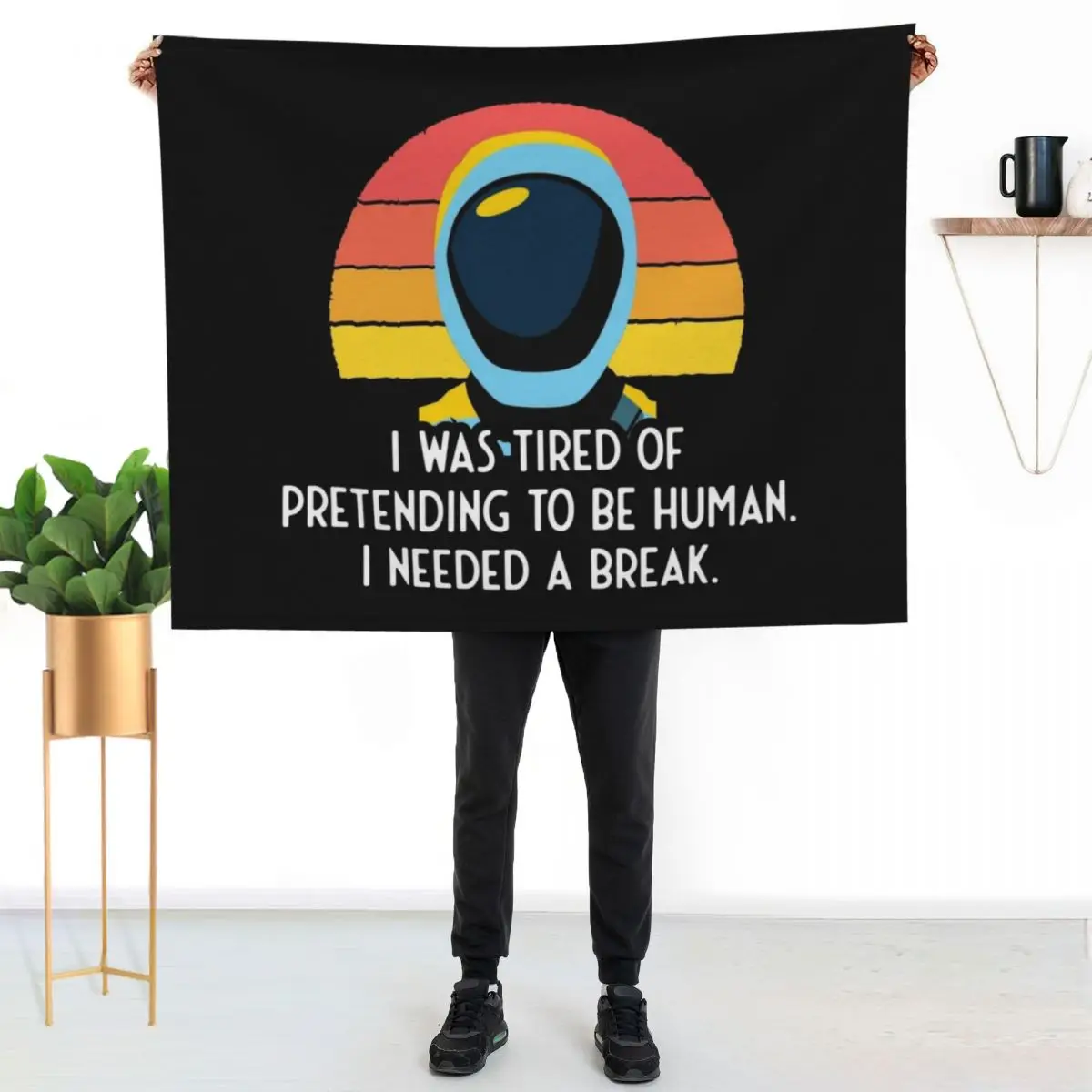Murderbot Diaries SecUnit Is Tired of Pretending to Be Human Throw Blanket Warm Throw Blanket Gift for Anniversary