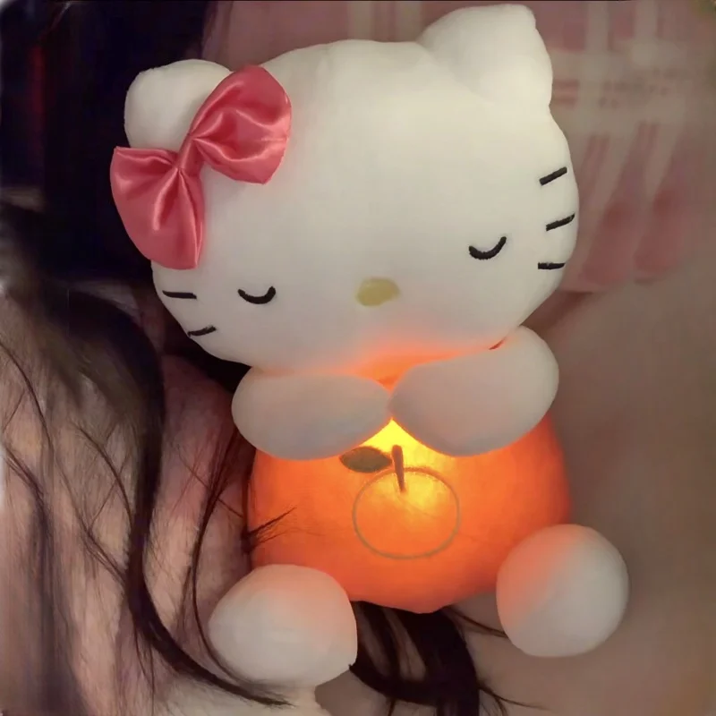 Sanrio Hello Kitty bebé compañero de sueño sonido música relajante Kawaii juguete de peluche con bolsa de aire muñeca ligera de respiración juguete para regalo