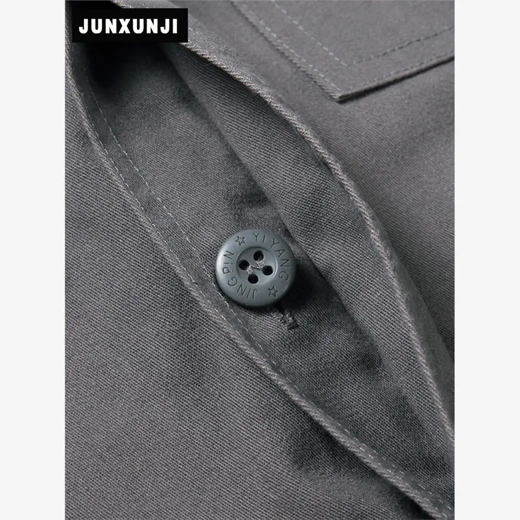 純綿長袖作業服セット男性用秋の建設現場溶接耐火傷耐摩耗性自動車修理