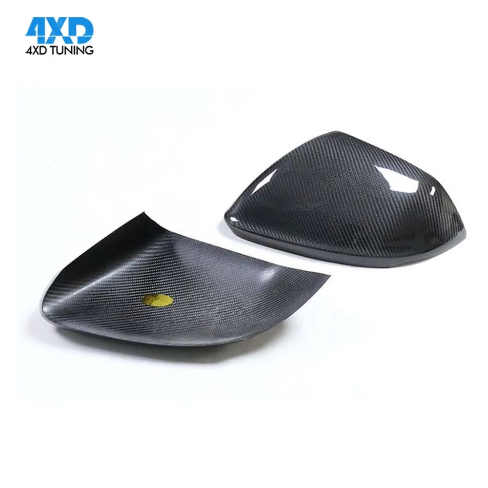 For Audi Q8 NewR8 2019 Side  Add On Style Dry Carbon Fiber Mirror Add On Style  with &without Lane Assist  RearView Mirror Cover