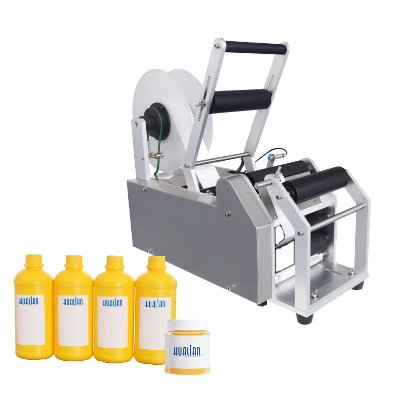 MTH-50TSemi Automatic Desktop Plastic Pet Tmineral Water Vial Bottle Sicker Label Lableling Applicator Machine for Round Bottles