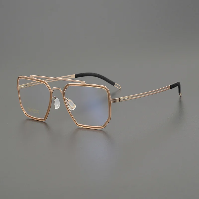 Pure Titanium Ultra Light Large Frame Polygon Frame Fashion FDD8815 Men and Women with Myopia Optical Lens Personalized Frame