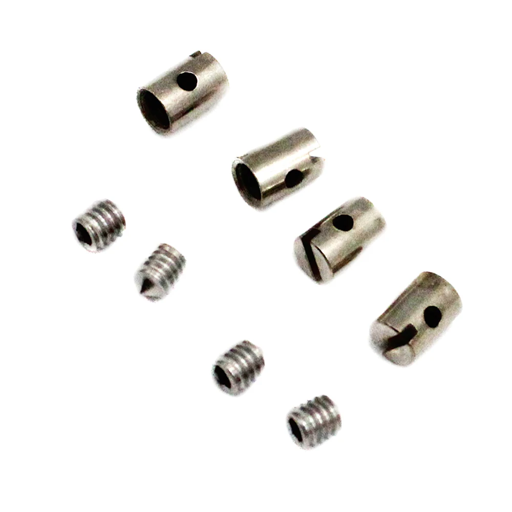 4 Sets Solderless Cable Nipples 5mm Throttle Choke for Motorcycle Scooter Quad Mower Nipple and Screw for Throttle Carb Cables