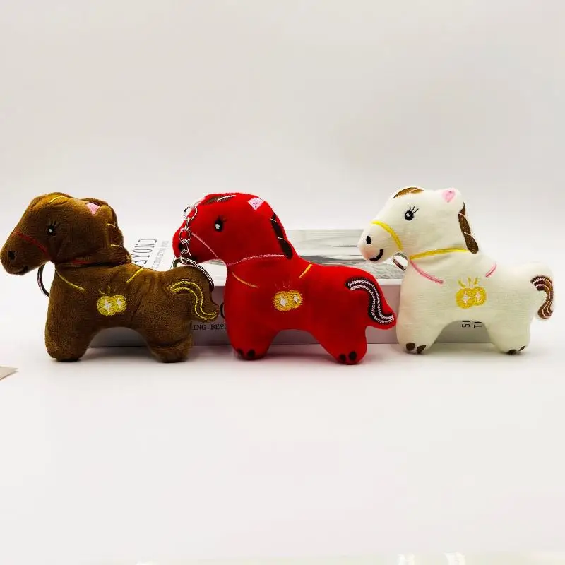 Cartoon knuffel sleutelhanger schattig dierenriem dier paard pop tas hanger verjaardagscadeau