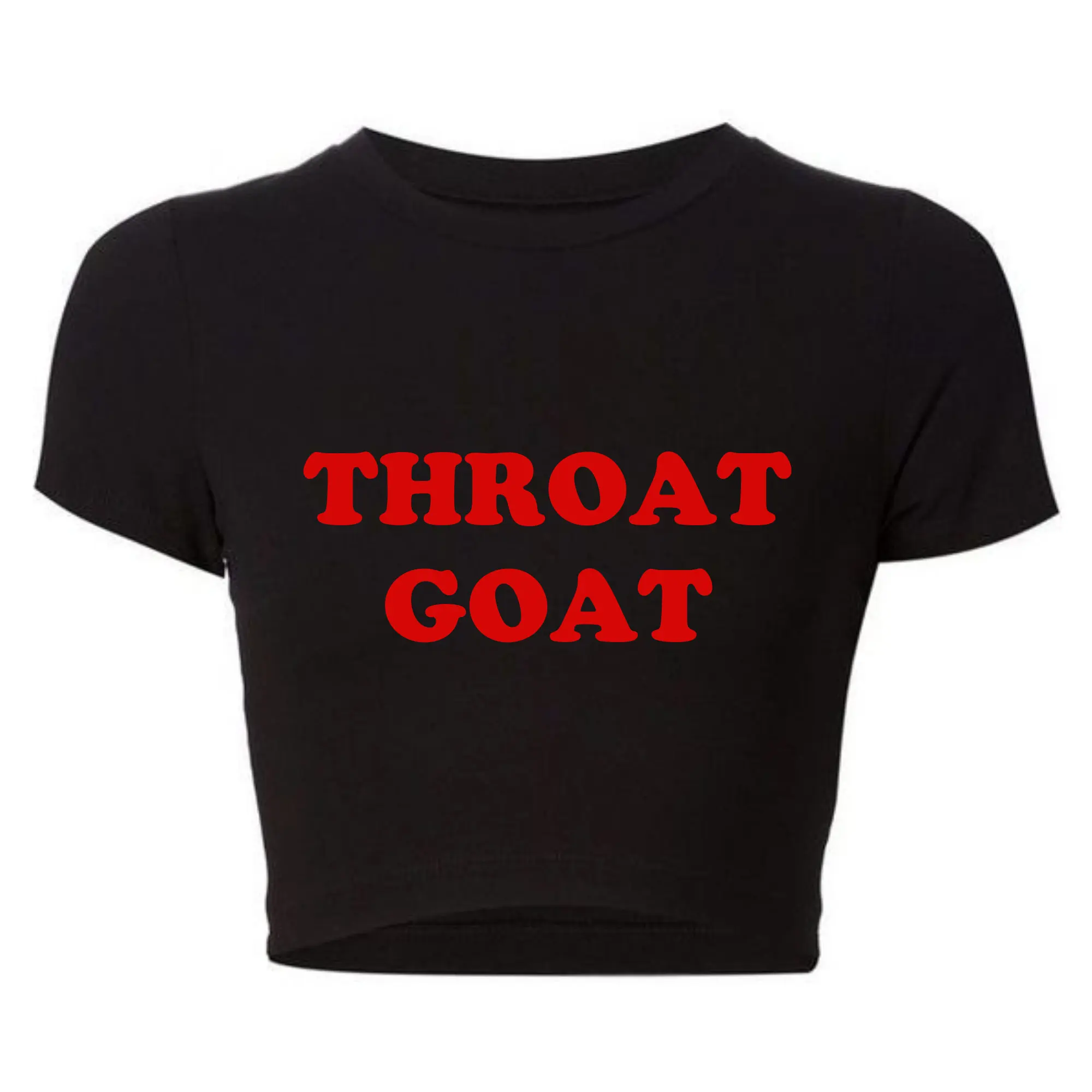 Throat Goat Women Baby Tee Harajuku Kawaii Sexy Crop Top O Neck Summer Fashion T Shirt 2000s Grunge Goth Clothes Dropshipping