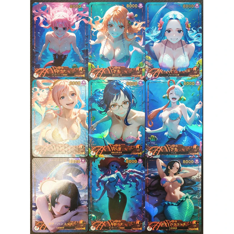 

9Pcs/set Anime One Piece Diy Flash Cards Hancock Robin Yamato Nami Vivi Collection Cards Christmas Birthday Gift Children's Toys