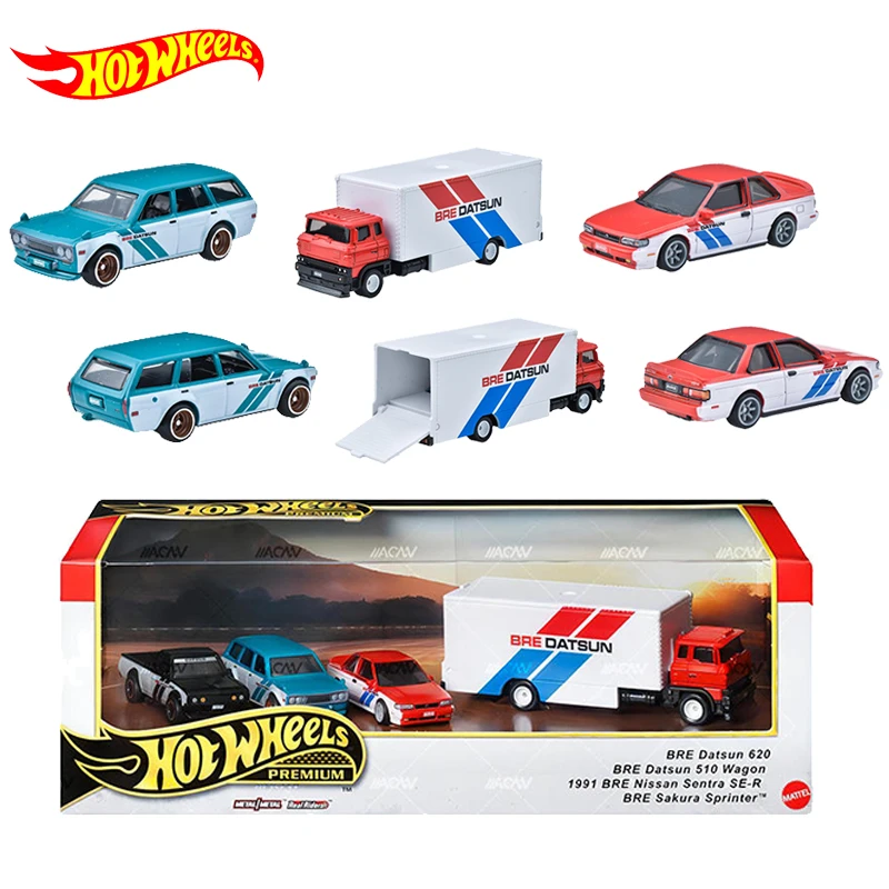 Mattel Hot Wheels Premium Metal Car Real Riders BRE DATSUN Wagon Nissan Sentra Sakura Auto 1/64 Boys Toys Garage Display Models