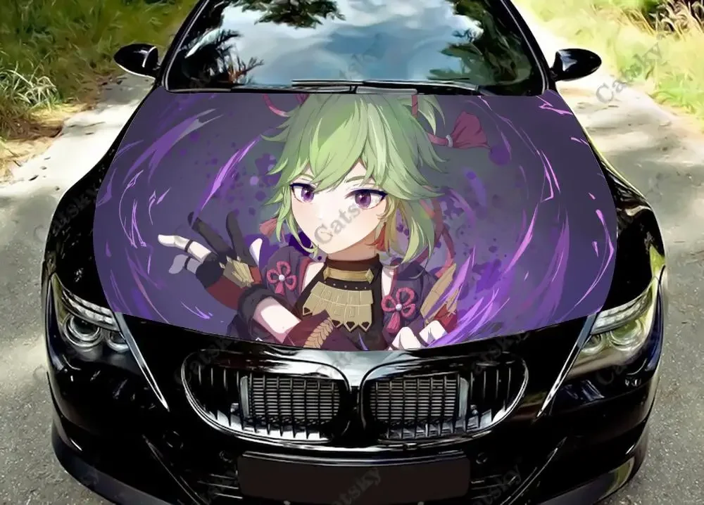 

Kuki Shinobu Genshin Impact автомобильный капот обертка цветная виниловая наклейка наклейка грузовик графический капот наклейка на заказ украшения автомобиля наклейки