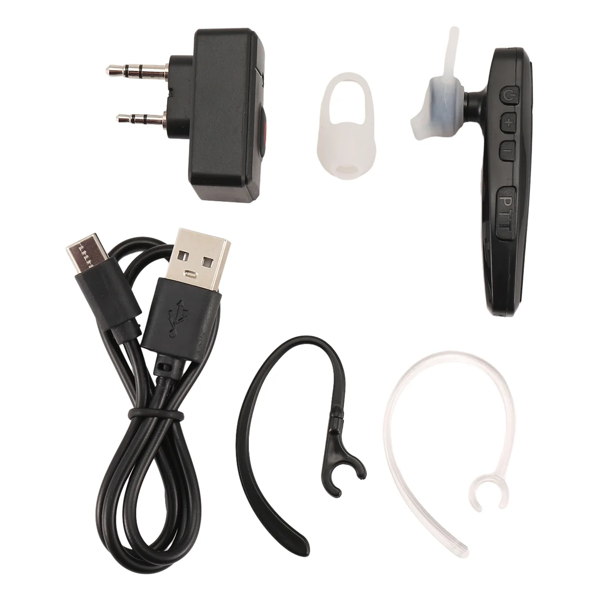

ABQR Walkie Talkie Wireless Bluetooth PTT Headset Earpiece Hands-Free K Plug for Microphone Headset Adapter