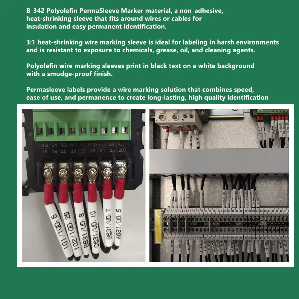 Imagem -04 - Tubulação do Psiquiatra do Calor do Polyolefin para o Controle e os Painéis Elétricos Chicote de Fios Preto no Branco 110pk M21-125-c342