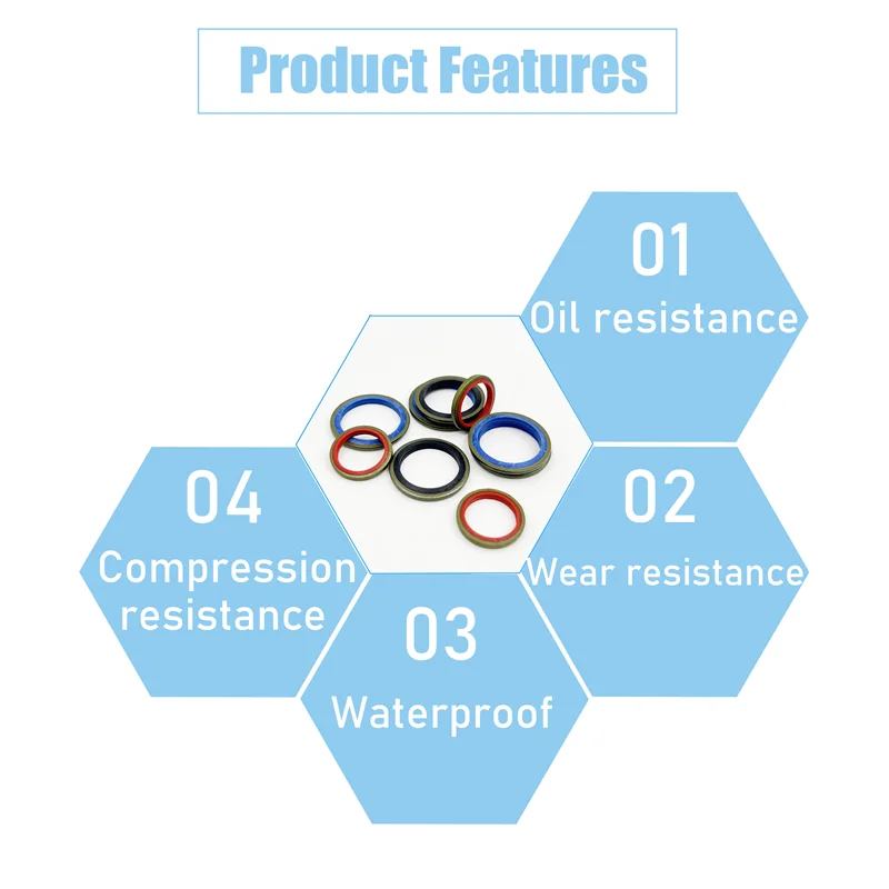 High Press Hydralic Rubber Oil Pip Bonded Washer 100/245pcs NBR Metal Seal Ring Drain Plug Gasket Fit Combined Sealing Ring Set
