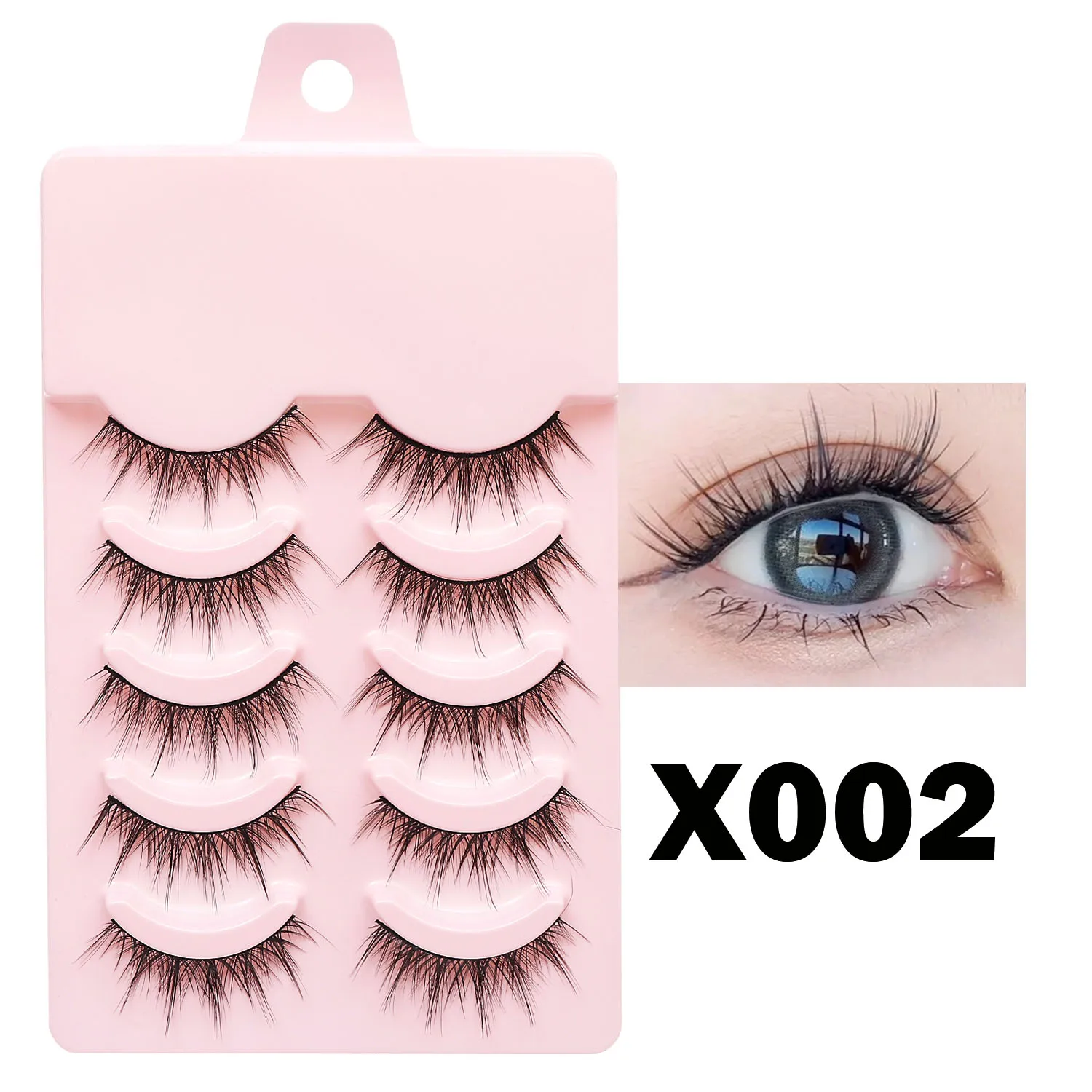 5 paia 3D Faux Mink Lashes Natural Long Soft ciglia finte wispy premade russian Natural Fluffy ciglia finte