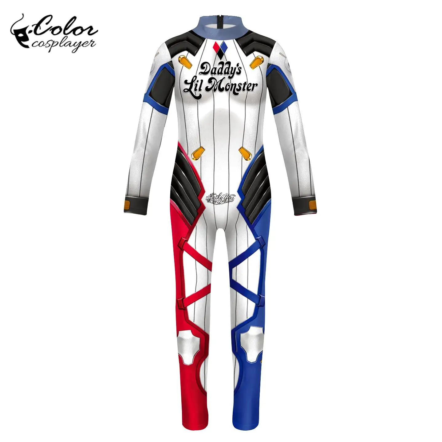 Colore Cosplayer Family Matching Outfits 3D Digital Printing Carnival Fancy Party Costume Cosplay manica lunga Spandex Zentai Suit