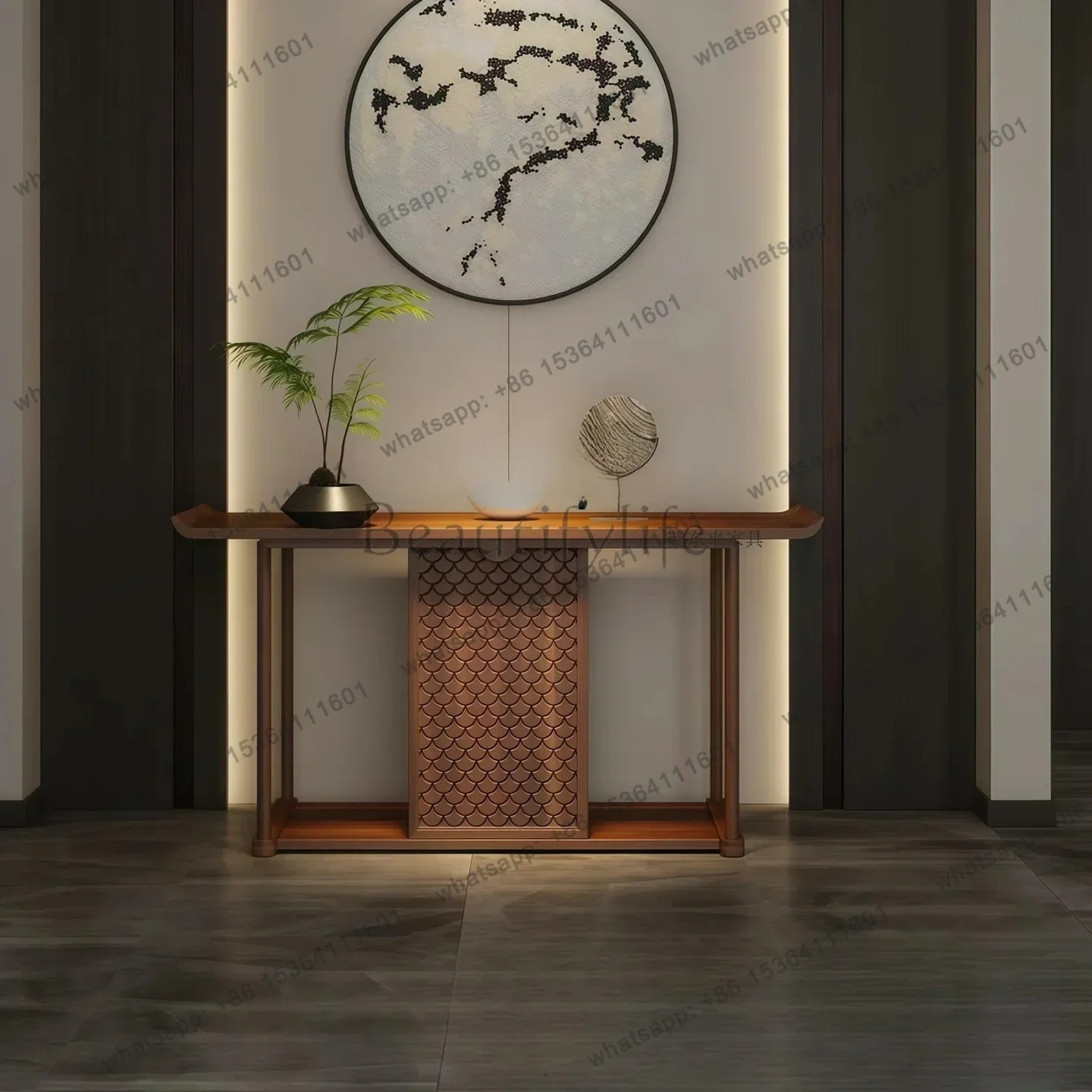 02Aesthetics Entrance Table Entrance Hall Entrance Platform Walnut Bar Zen Narrow Bar