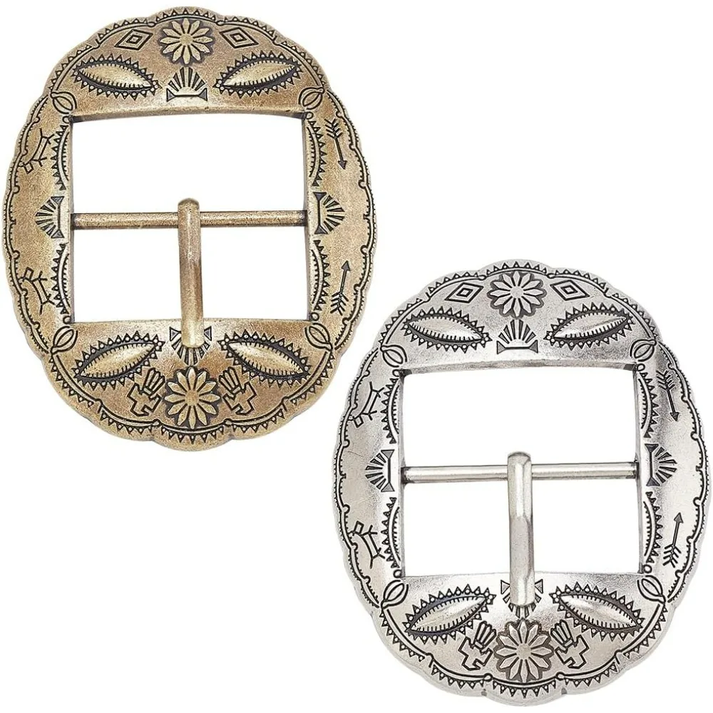 2 Colors Zinc Alloy Single Prong Roller Buckles 2pcs Oval Roller Pin Buckles Zinc Alloy Belt Buckles Metal Roller Webbing