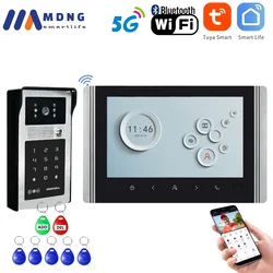 Tuya Smart WIFI Video Intercom System 7 Inch Video Doorphone HD 1080P Doorbell Camera Password IC Card Unlock Doorbell for Home