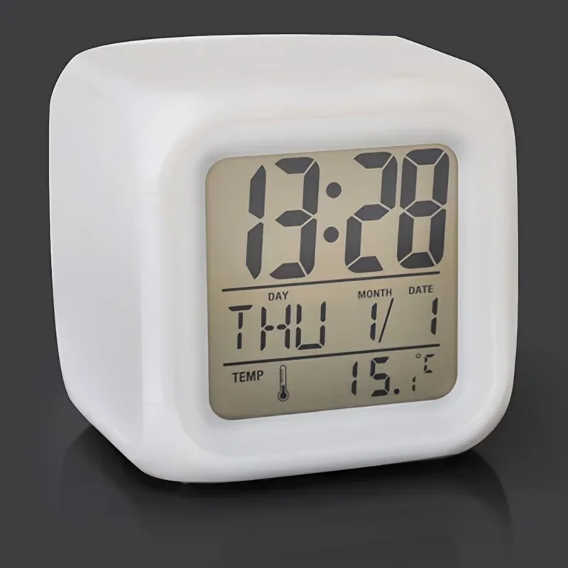 Lovely Colorful Alarm Clock Cube Alarm Clock Creative Home Alarm Clock Luminous Small Desk Table Digital Watch Toys for Children