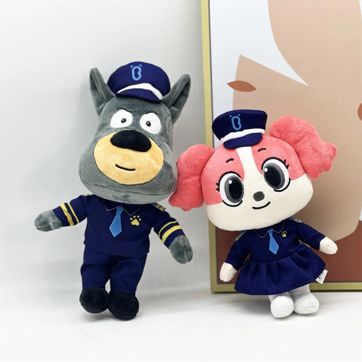 Chien Police Chief Cartoon Anime Butter Peluche, Animal Butter, Compagnon confort, Cadeaux pour enfants, Haute qualité