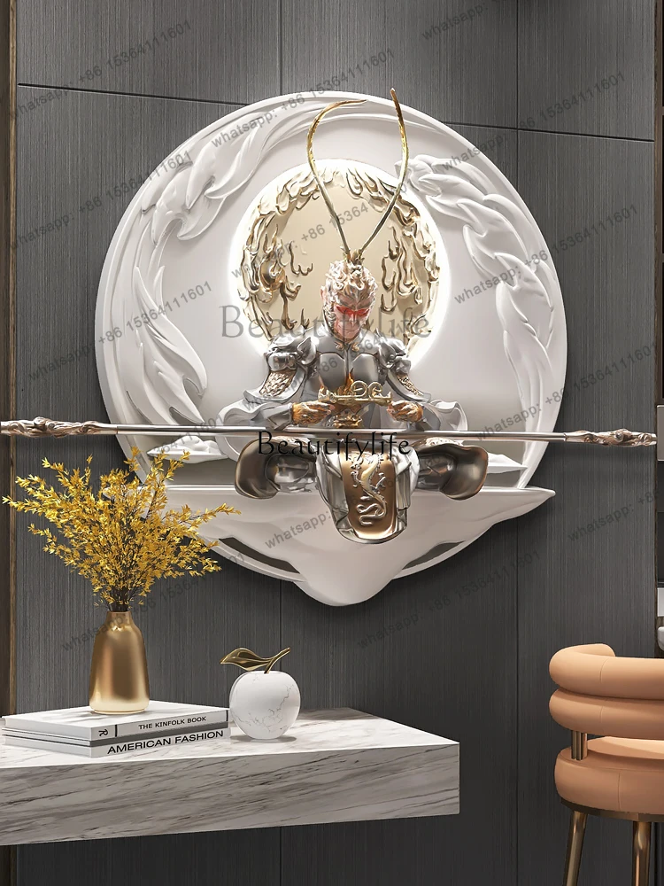 55Fighting God Buddha Eingangsbereich Dekoratives Gemälde Wohnzimmer Sofa Hintergrund Sun Wukong Relief Hängendes Bild