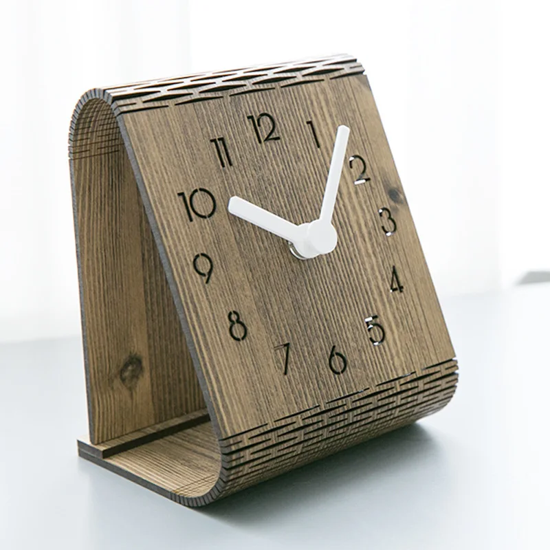 Wood Home Living Room Table Clocks Digital Dest Clocks for Home Decor Needle Watch Mute Clocks for Kids Room Gifts