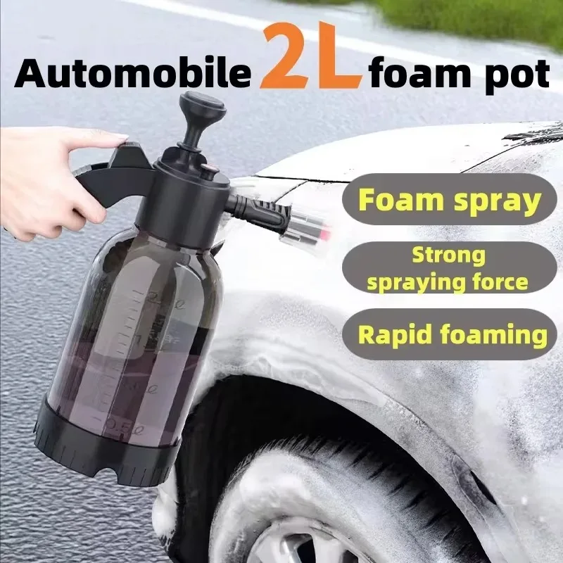 BIESUO 2L Hand Pump Foam Sprayer Pneumatic Washer Foam Snow Foam High Pressure Car Wash Spray Bottle for Car Home Cleaning