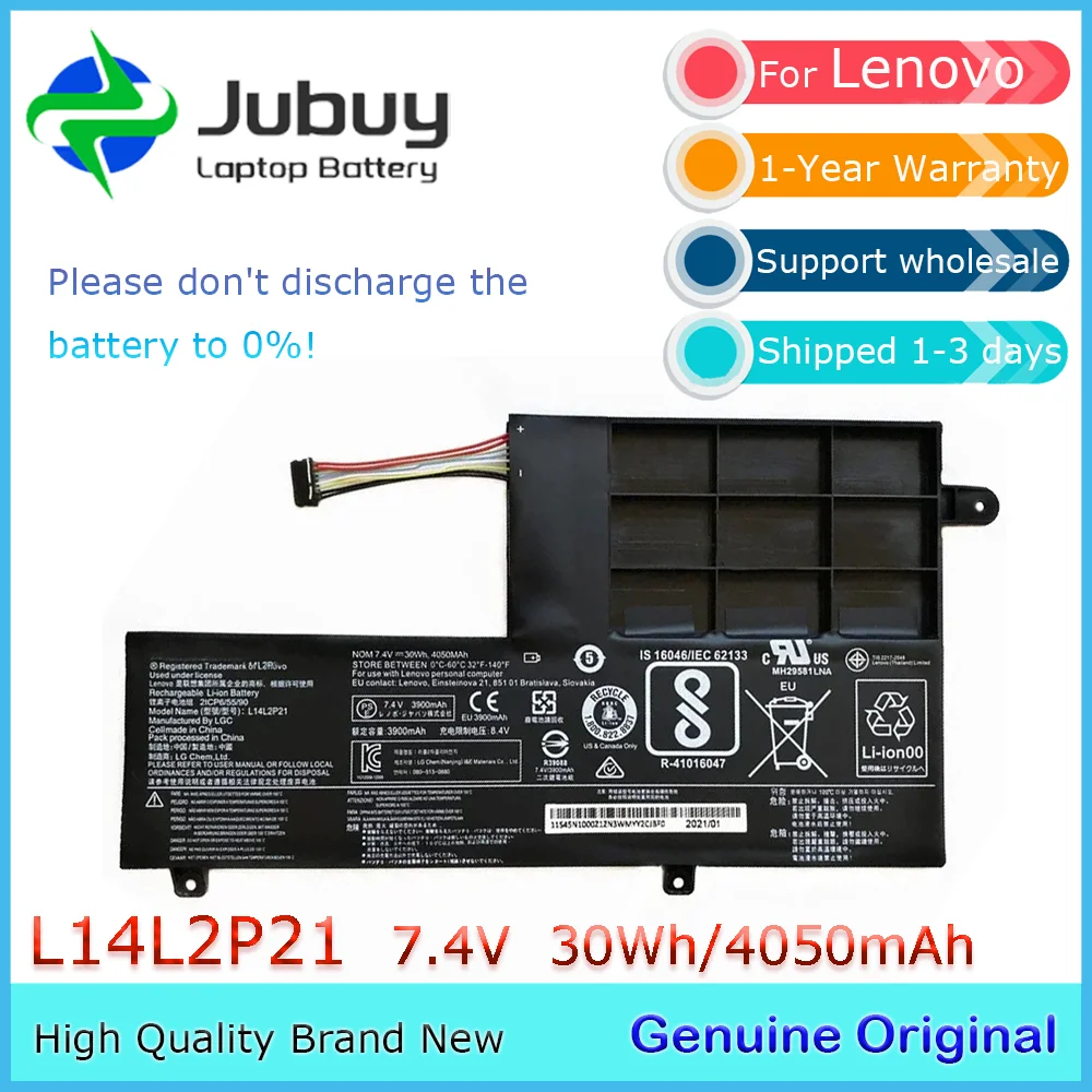 L14L2P21 7.4V 30Wh 4050mAh Original Laptop Battery for Lenovo Yoga 510-14IKB 510-15ISK L15M2PB1 L15L2PB1 L15C2PB1