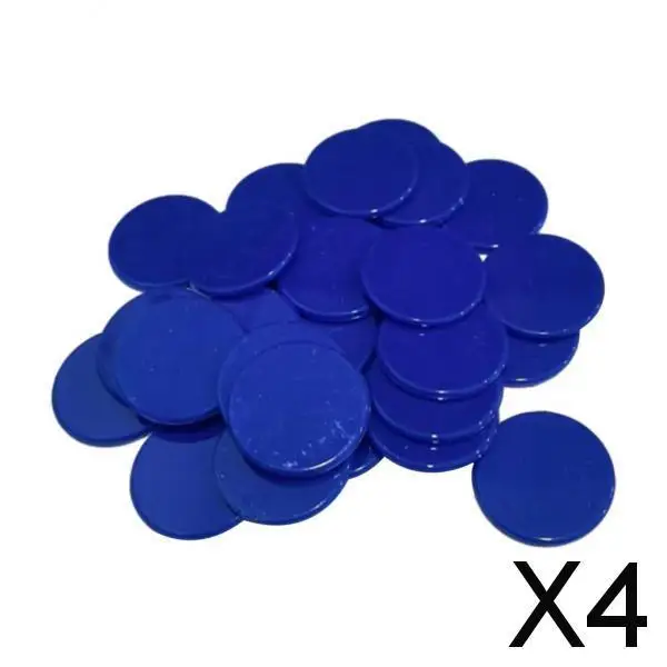 

4x100x 25MM Plastic Casino Poker Chips Bingo Markers Token Toy Gift Dark Blue