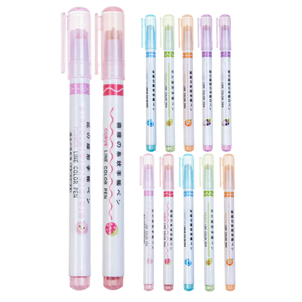 Colored Highlighter Chalkboard Highlighters Fine Tip Markers Aesthetic Account Curve Pen