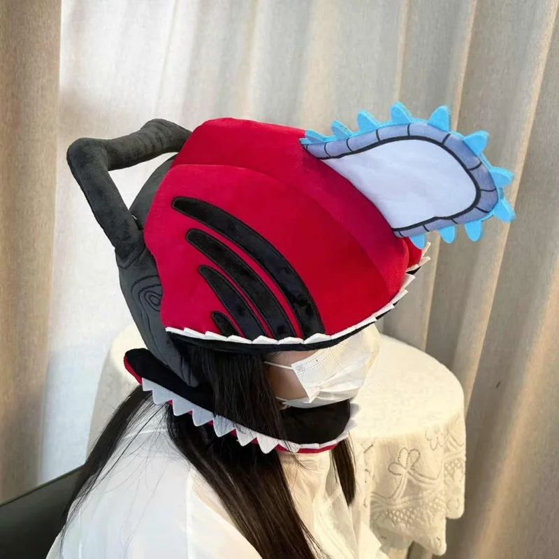 

Аниме бензопила человек Pochita косплей головной убор шлем милая плюшевая кукла Cos карнавальная вечеринка детский подарок