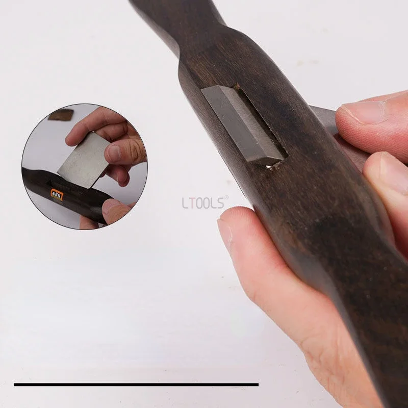 Woodworking Flat Planer Round Handle Steel Flat Bottom/Wood Round Bottom Ebony Wood Bird Planer Woodworking Handmade Line Planer