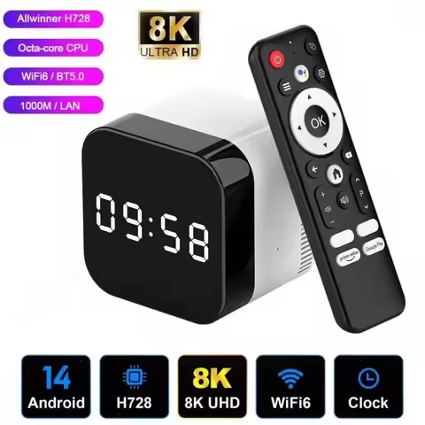 H96 Max H728 Smart TV Box Android 14 Allwinner Octa Core 8K 1000M LAN Wifi6 BT Media Player 4GB 32GB Google Voice Remote TV Box