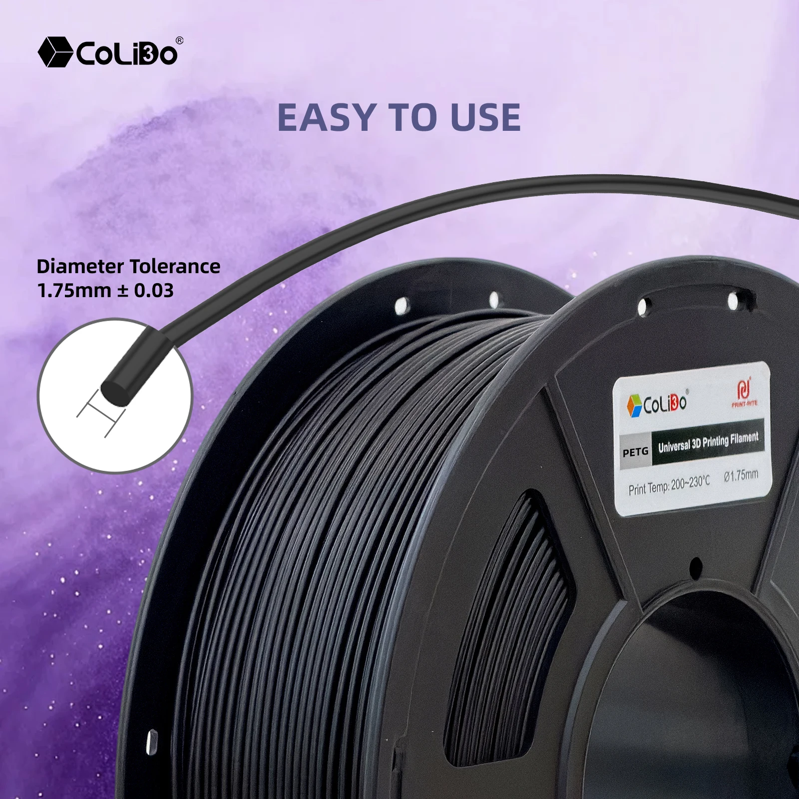 CoLiDo PETG/TPU/ABS 3D-Filament 2 kg 1,75 mm +/-0,02 mm 3D-Druckfilament, ordentlich gewickeltes Filament, Vakuumverpackung, schneller Versand, EU – Detail 8