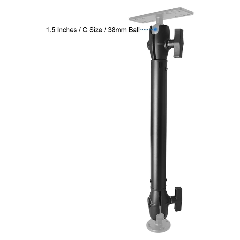 【Exclusive!】Aluminum Extension Double Socket Arm Powerful Clamp,360° Rotation Socket Armwith For RAM Mount,Ibolt 1.5In Ball Moun