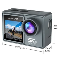 5K Action Camera 4K 60FPS EIS Anti-shake Dual Screen 170D 5X Zoom 30M Waterproof Video Recording WiFi Sport Camera New