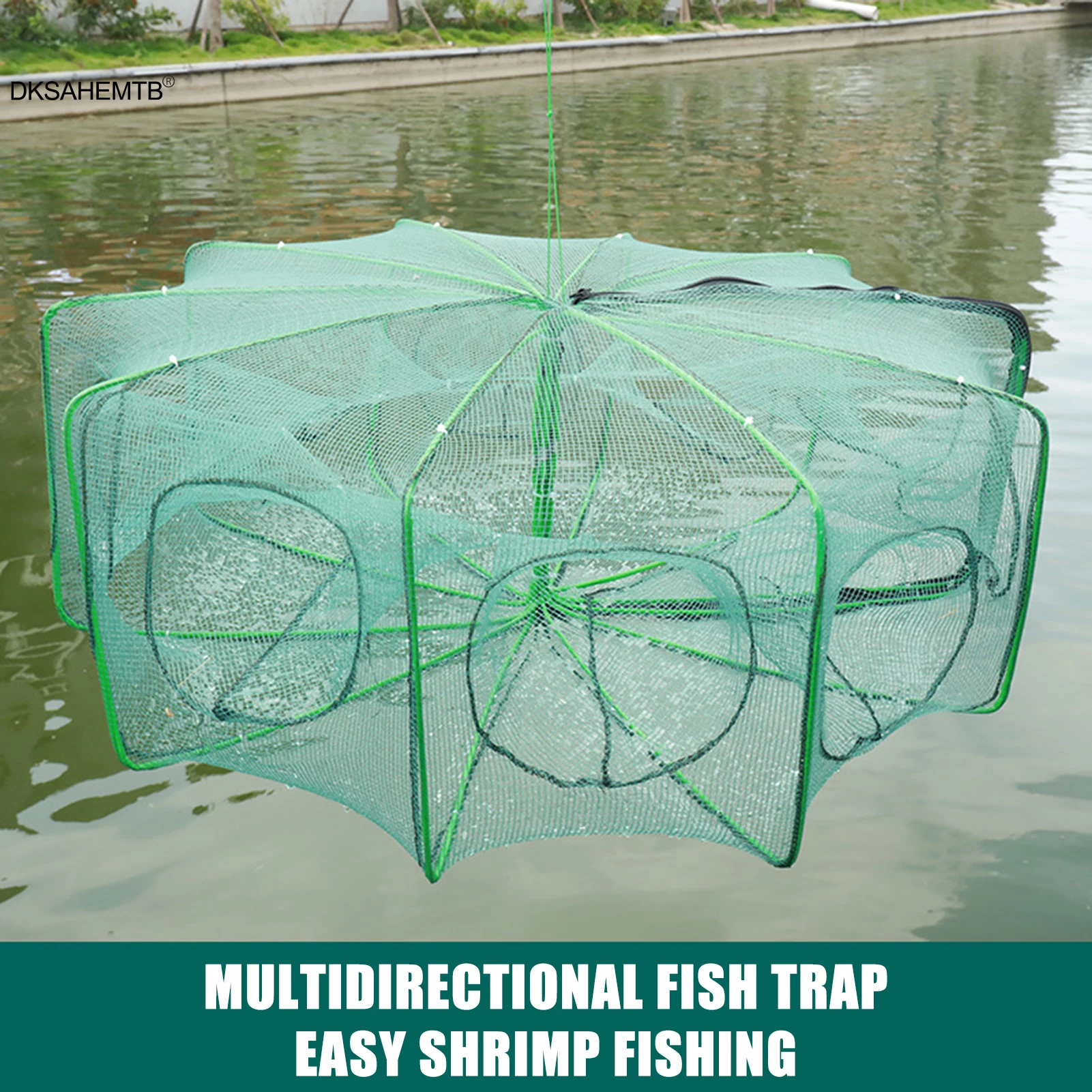 

4/10 Hole Portable Automatic Fishing Net Shrimp Cage Mesh Nets Foldable Traps Crab Fish Trap Cast Net Cast Fishing Network Tool