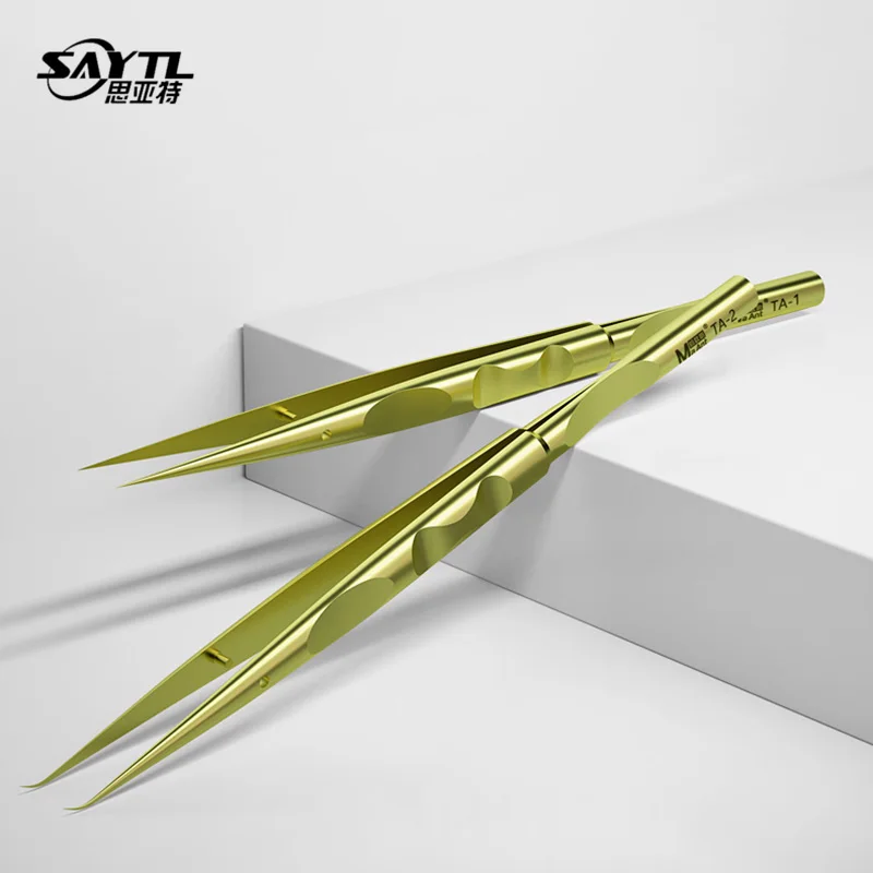 Electronic tweezers High hardness straight/curved antimagnetic Titanium alloy tweezers for watch Mobile Phone repair Hand Tools