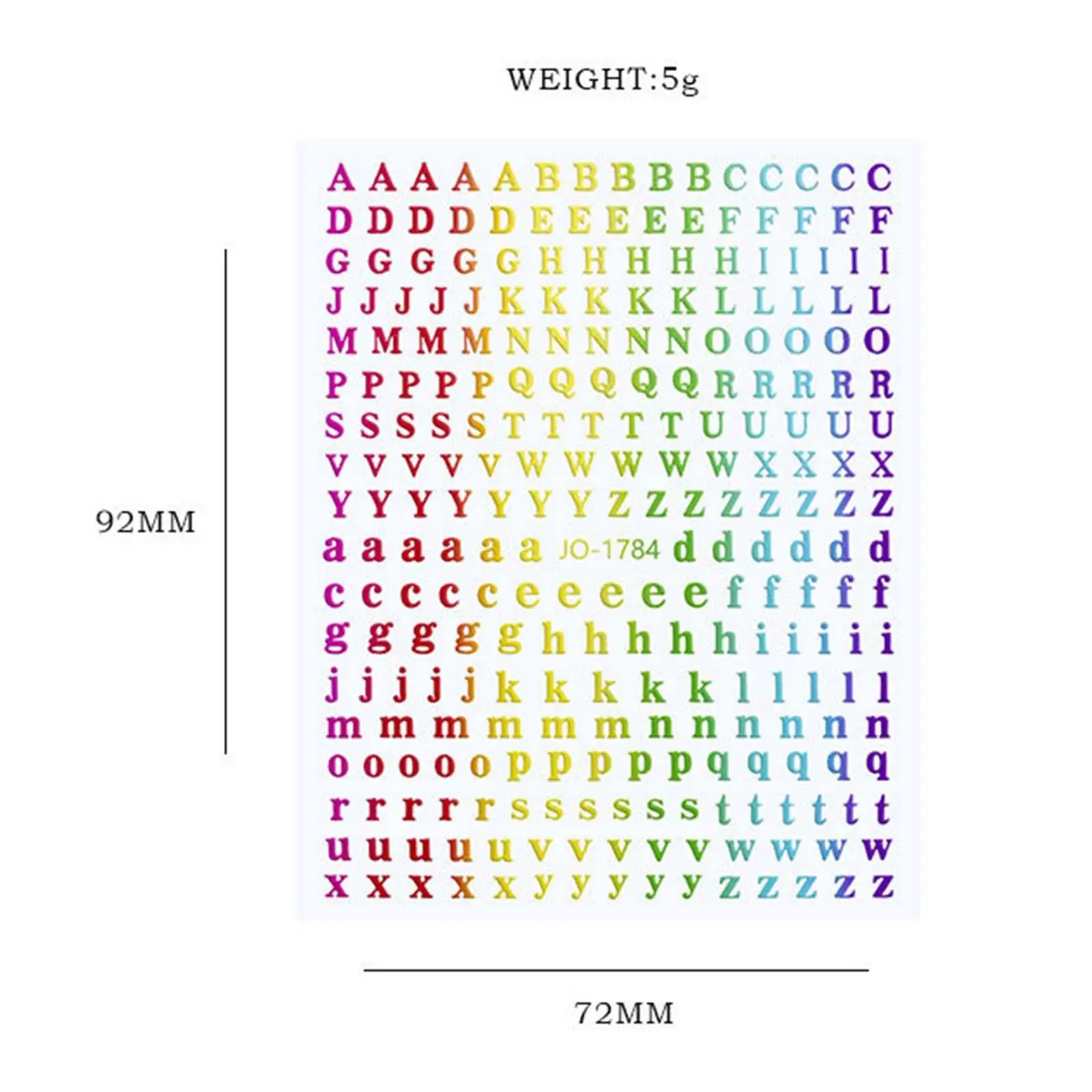 3D English Letter Nail Stickers Set Self Adhesive Multicolor Decals for Manicure Art and Nail Accessories