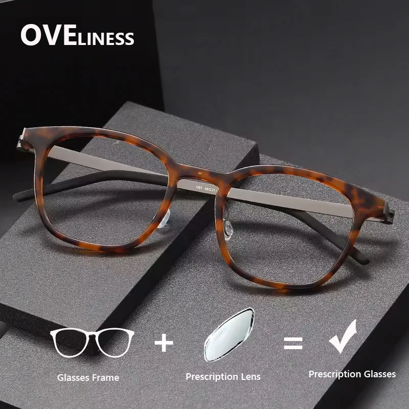 

2026 безвинтовые очки из чистого титана, оправа для очков по рецепту, женская квадратная оптическая оправа для близорукости, Дания, корейская оправа для очков для мужчин