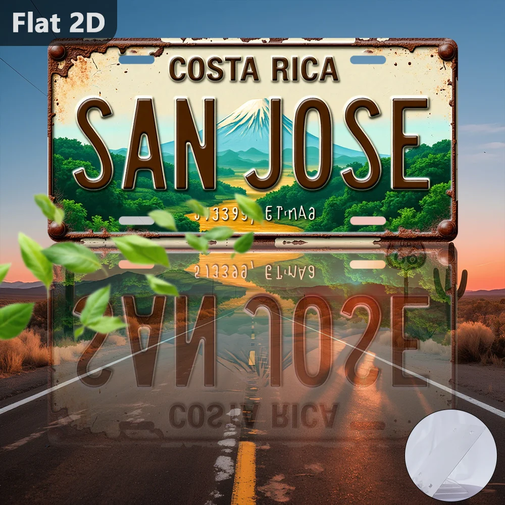 2D Flat, 2D Flat 1pc 12x6in Sign, 2D Plane, 1pc, for Decorative Use Only, Outdoor Sign and Wall Decor, 30.48cm X 14.99cm, Costa