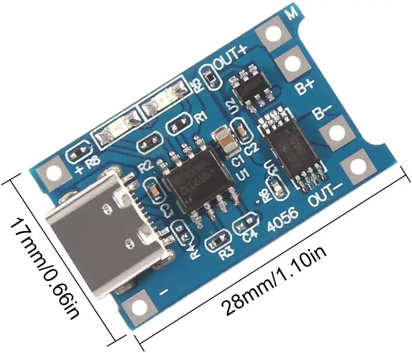 10x TP4056 Type-C USB 5V 1A Lithium Battery Charger Module, 18650 Charging Board with Overcharge Over-Discharge Dual Protection