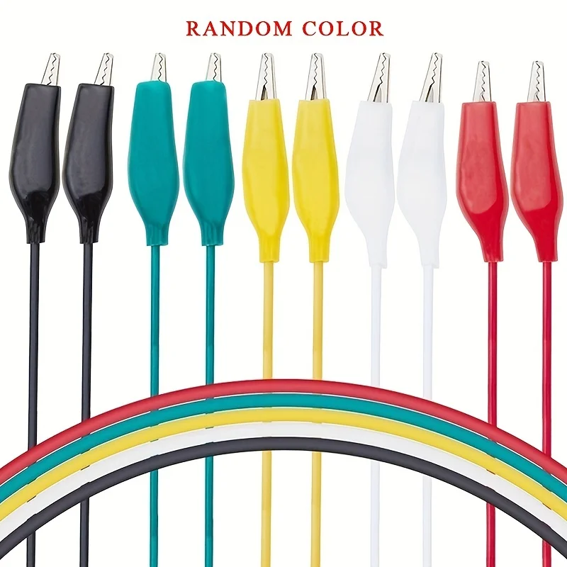 1 مجموعة/10 قطعة مقاطع التمساح الكهربائية DIY موصلات اختبار التمساح المزدوج نهاية التمساح كليب الصرصور كليب اختبار سلك توصيل معزز 46 سنتيمتر #3